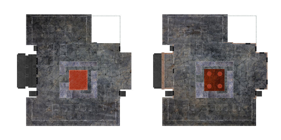 floor plans with material overlays (sheet 2)