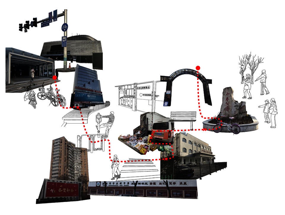 This is a photo collage with hand drawing overlay