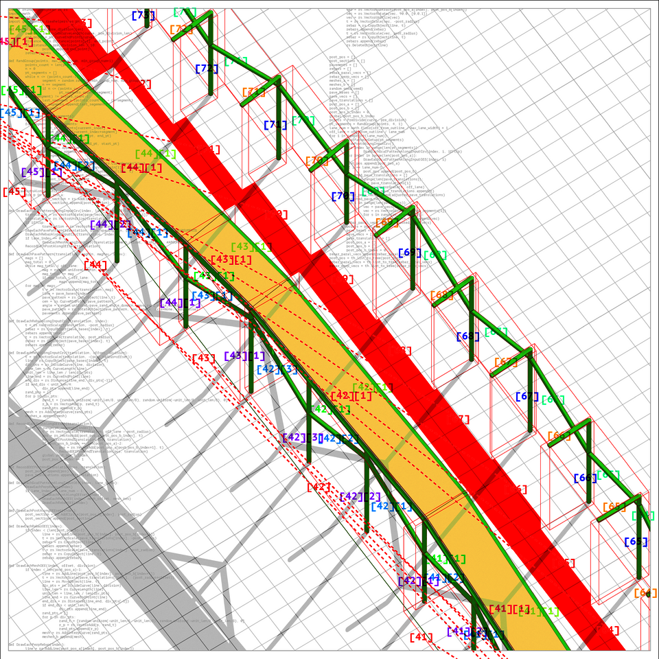 In this drawing, the scaffold is modeled with two, unmatched data structures. 