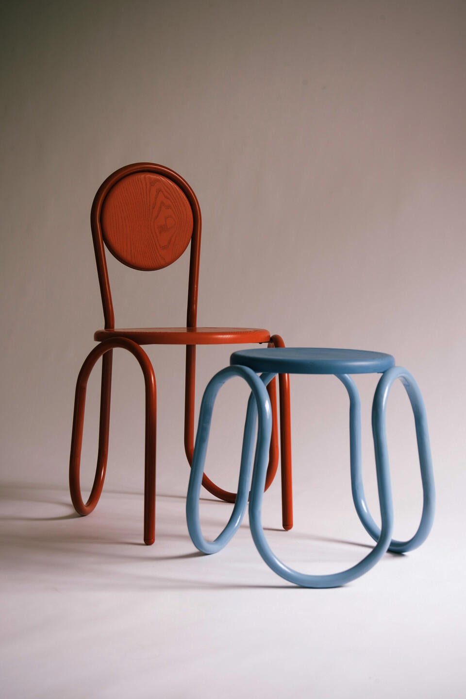 And image of the buoyancy chair and stool together. 
