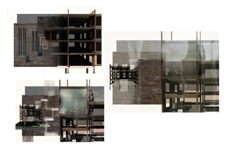 Visualizing material,tactile and spatial characteristics of the existing and adapted spaces