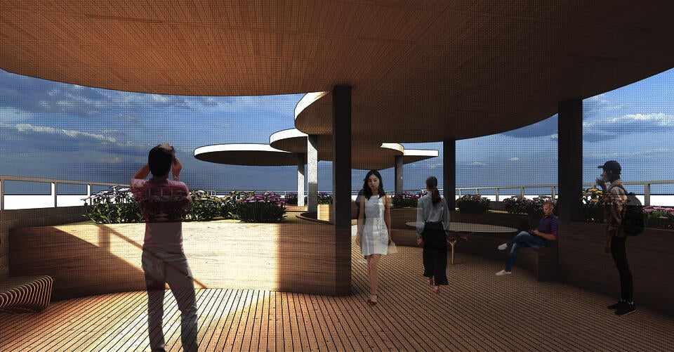 The roof garden will be the place that users can really feel the transition from interior to exterior, not only can they hang out here, the users can also work here to get a totally different working experience.