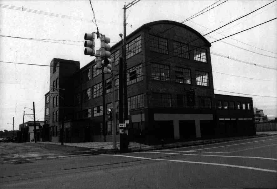 old black and white photo of the site, the former providence gas co. purifier house 