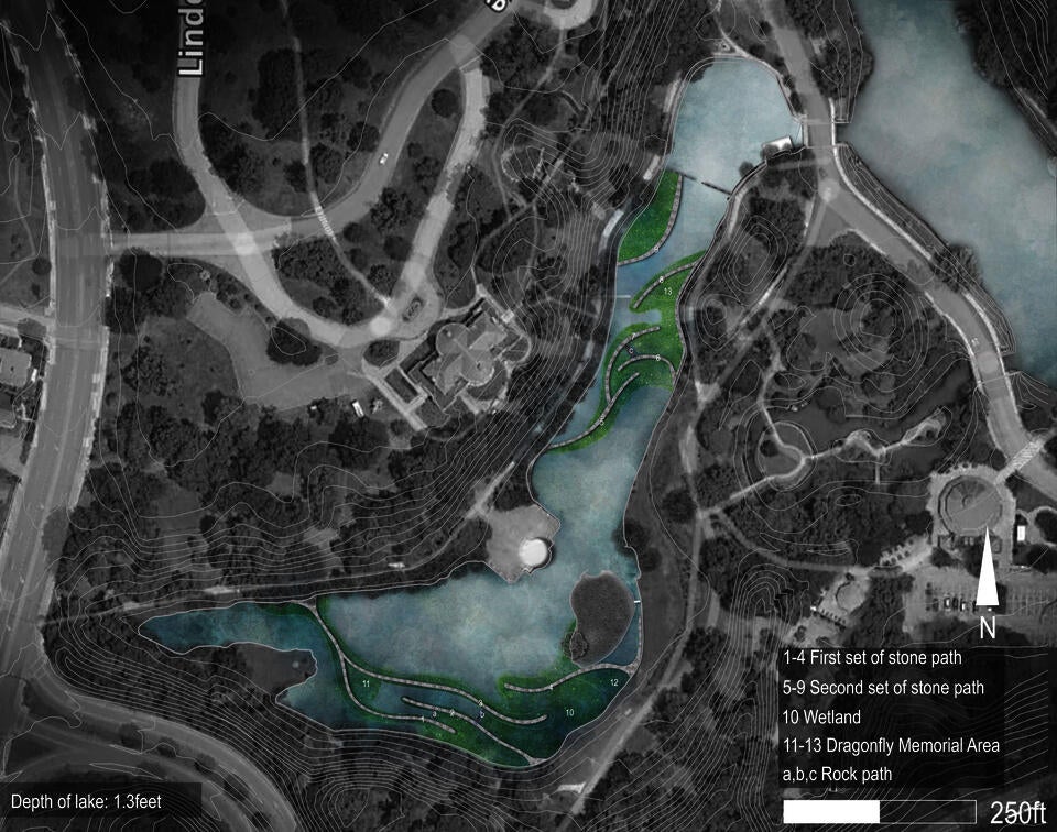 A series of rock berms to clean water