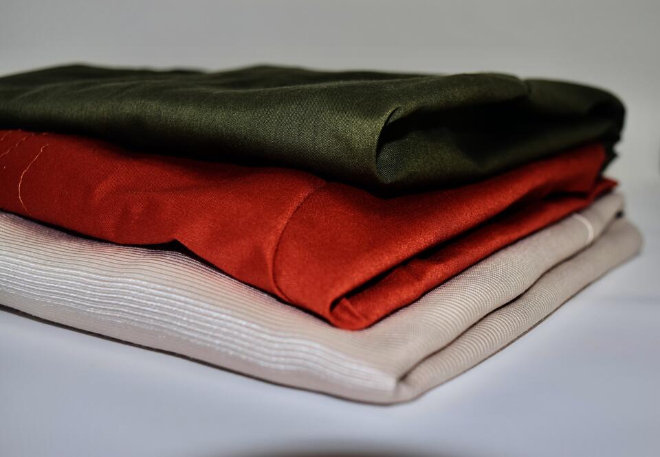 The three aprons, in order of low to high fidelity, top to bottom, respectively