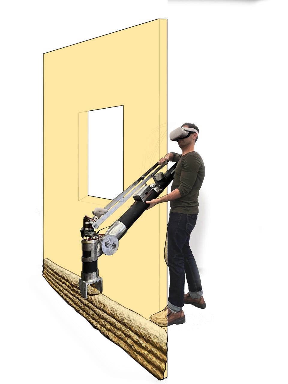 Design of 3D Construction Printer that is smaller, positionally-aware, and that utilizes a simple visual interface.