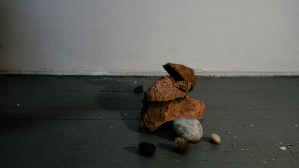 A fallen cairn, or pile of rocks. 