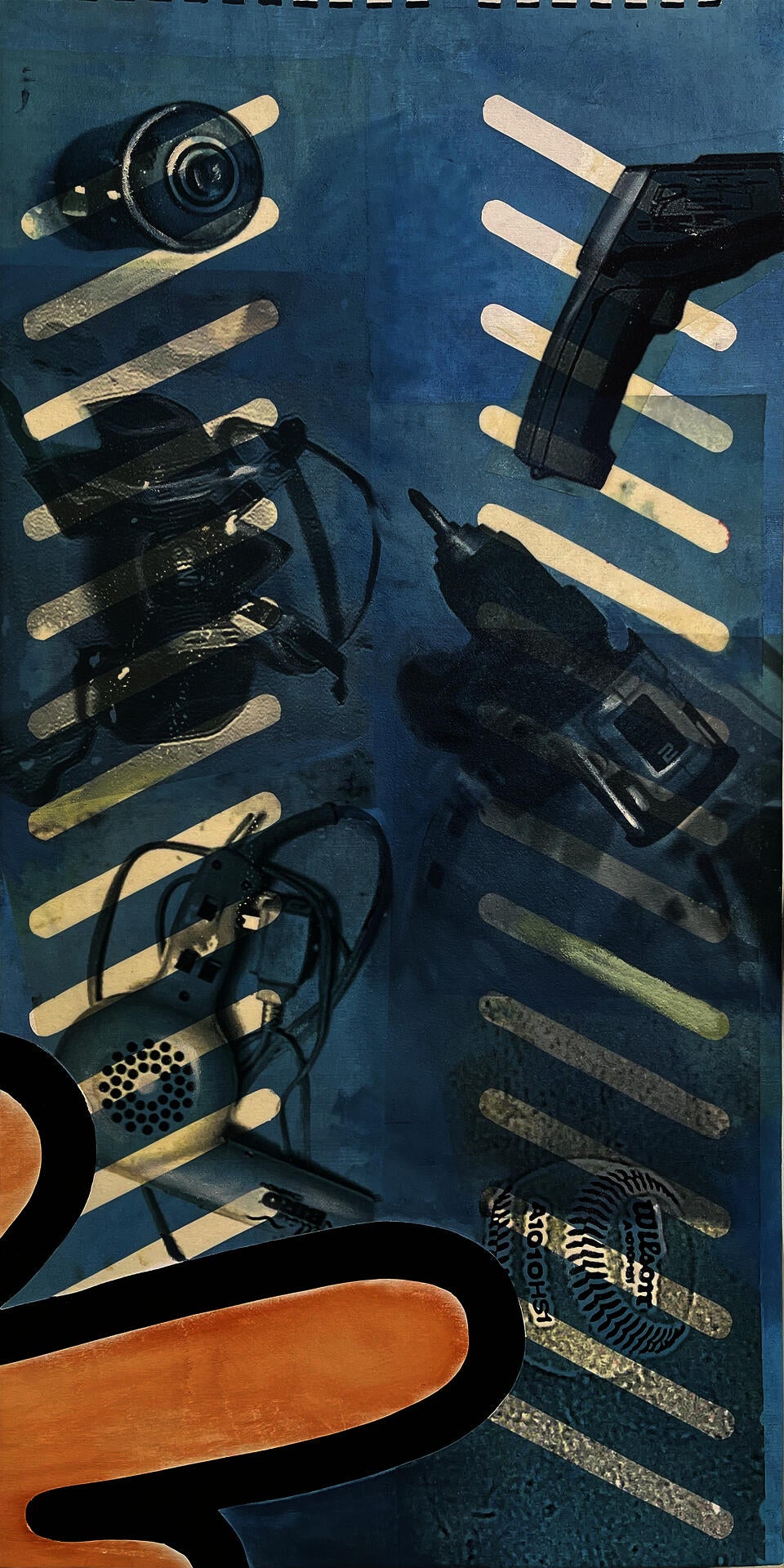 top down shopping basket filled with tools
