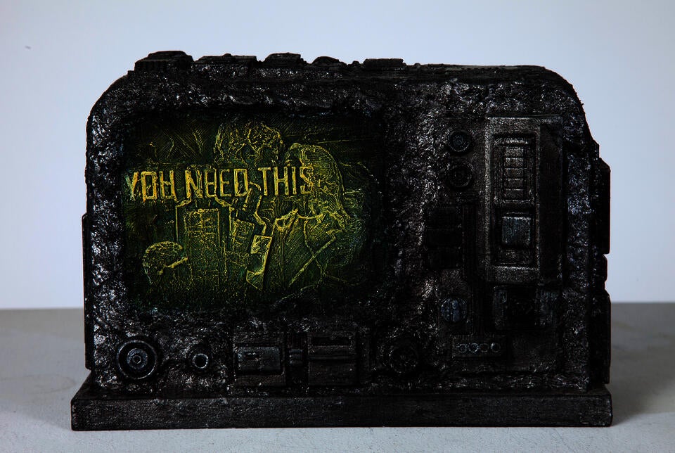 Radio like device with a green screen