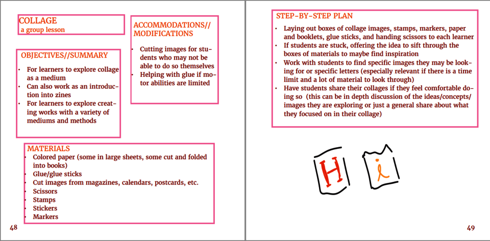 Lesson plan detailing objectives, materials, accommodations, and step-by-step plan