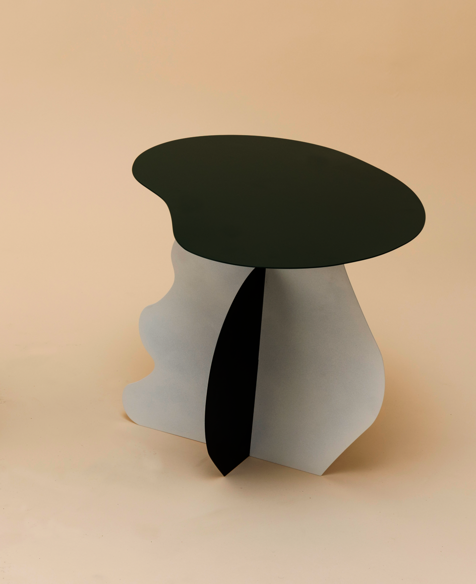 Powder coated steel flat pack table