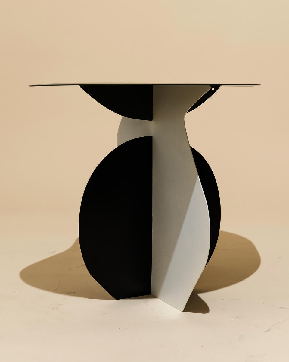 Powder coated steel flat pack table