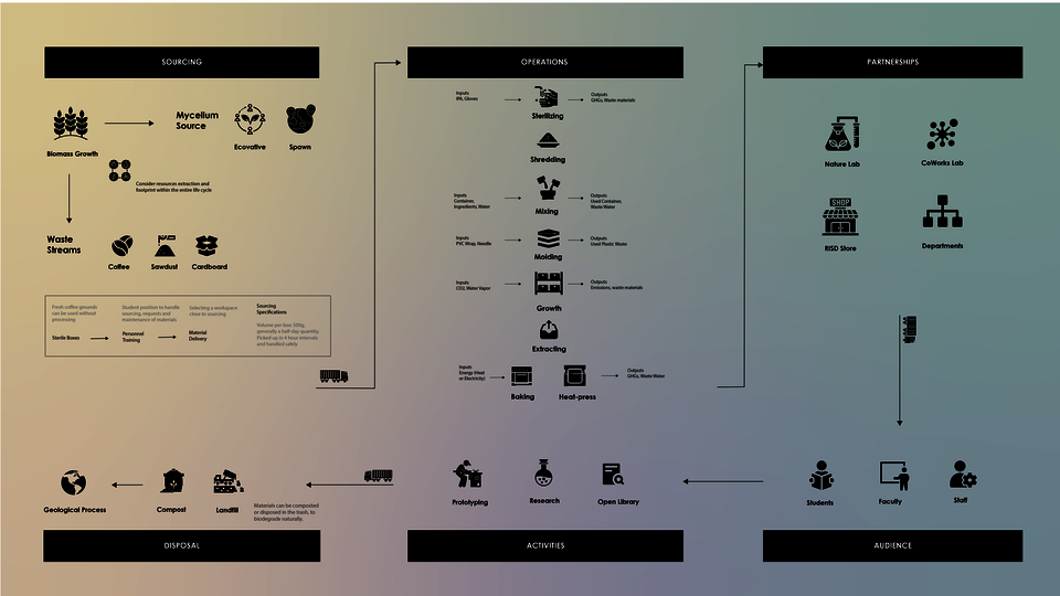 A system map describing various steps of the processes