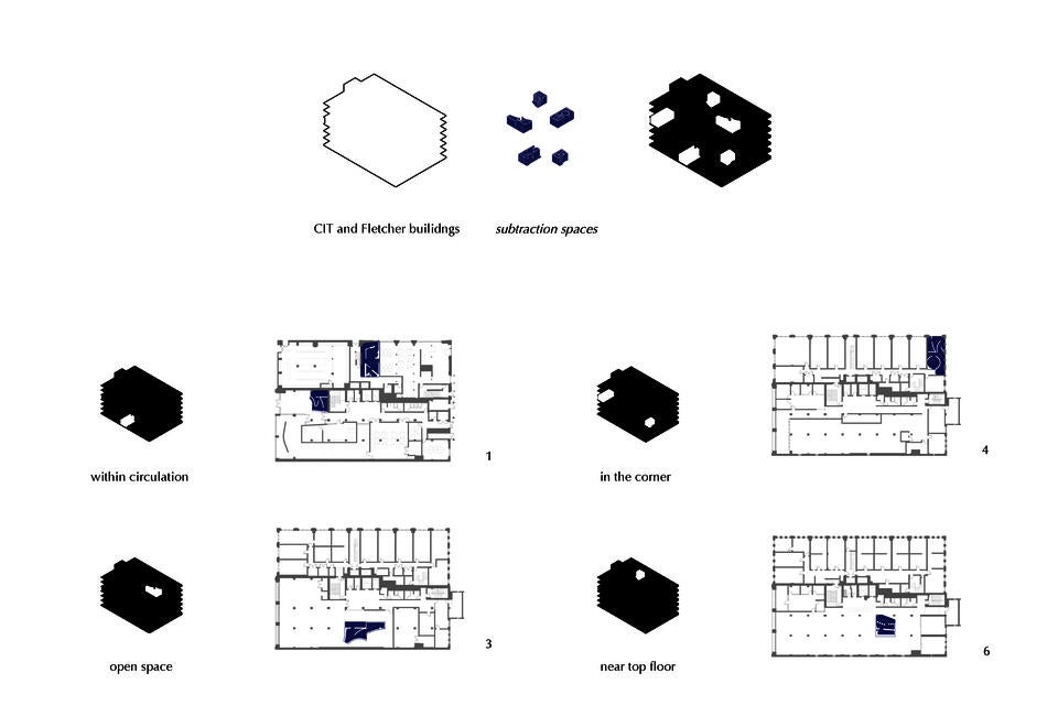 Subtraction spaces are applied to CIT and Fletcher buildings.