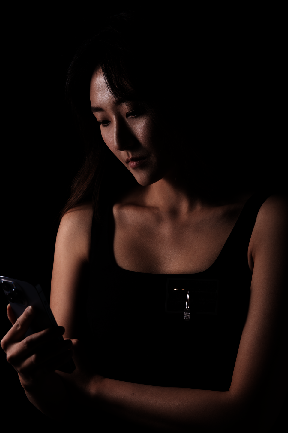Me as a model, I am holding the phone and wearing one of the brooch with gold ring on it.