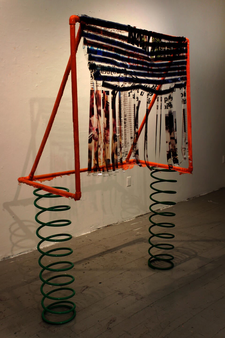 pvc pipes goal on metal springs