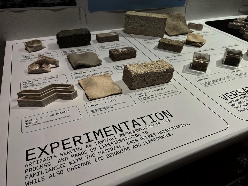 Close up of the models produced during the experimentation phase.