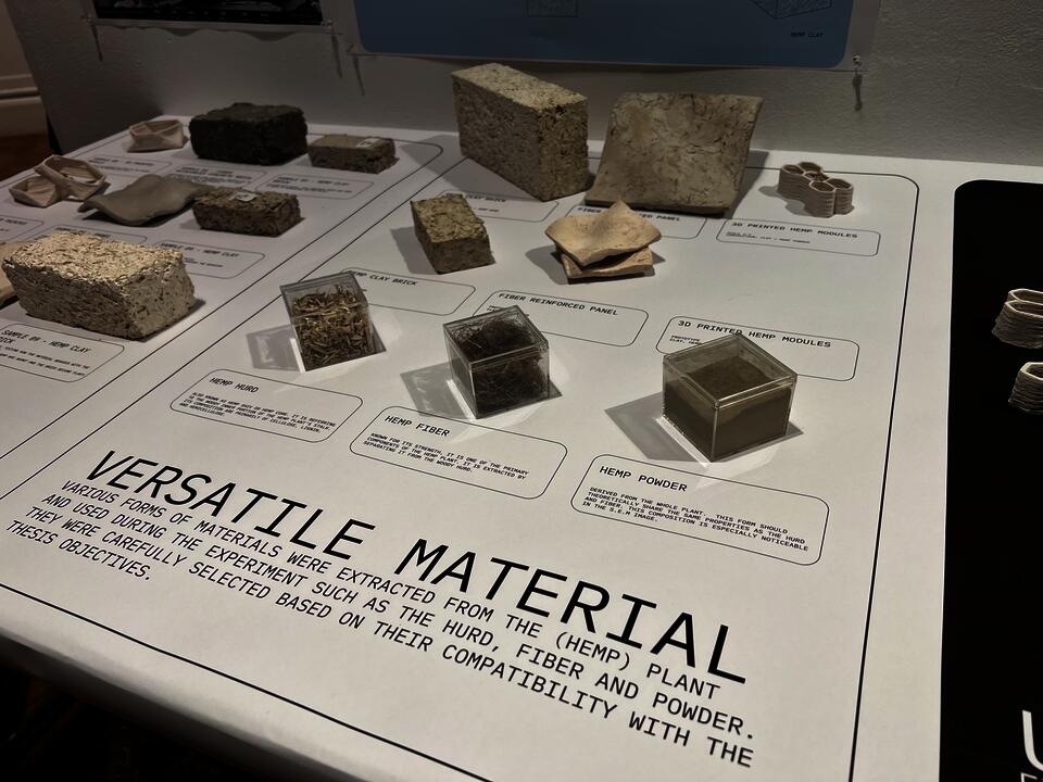 Close up of the models produced during the experimentation phase.