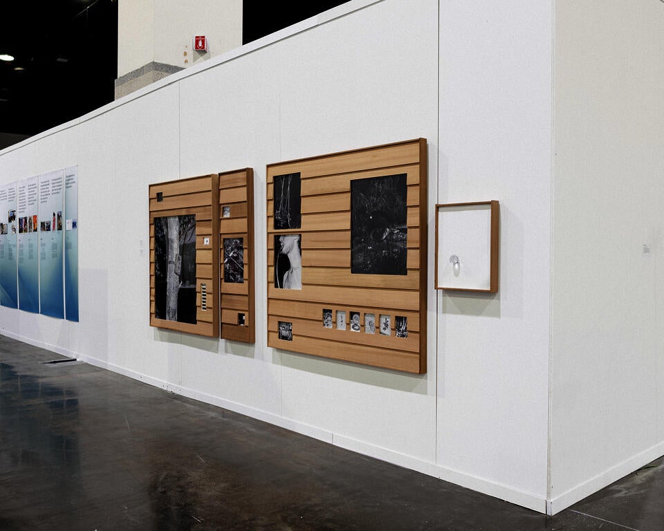 Installation view of framed photographic artworks at the RISD Degree Show 2023