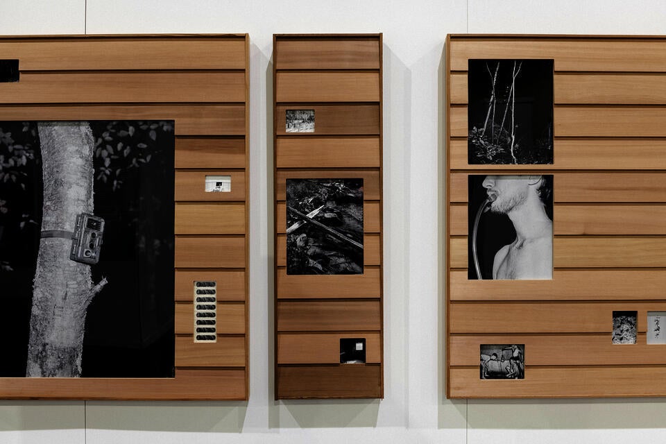 Installation view of framed photographic artworks at the RISD Degree Show 2023