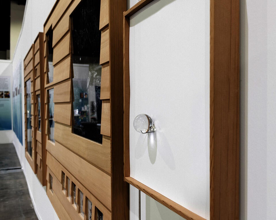 Installation view of framed photographic artworks at the RISD Degree Show 2023