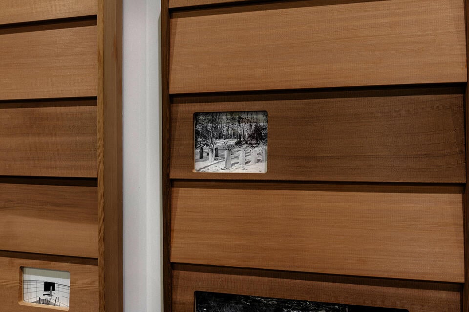 Installation view of framed photographic artworks at the RISD Degree Show 2023