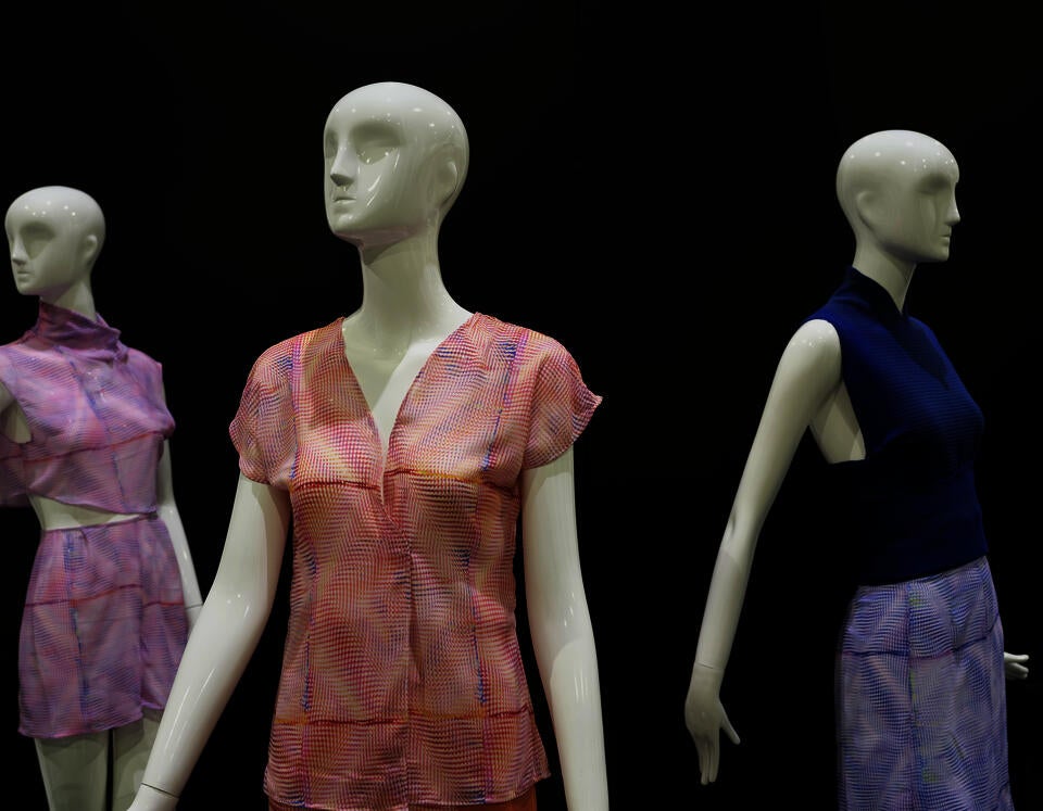 Closer shot of medical knitwear collection at RISD 2023 Graduate Thesis Show 