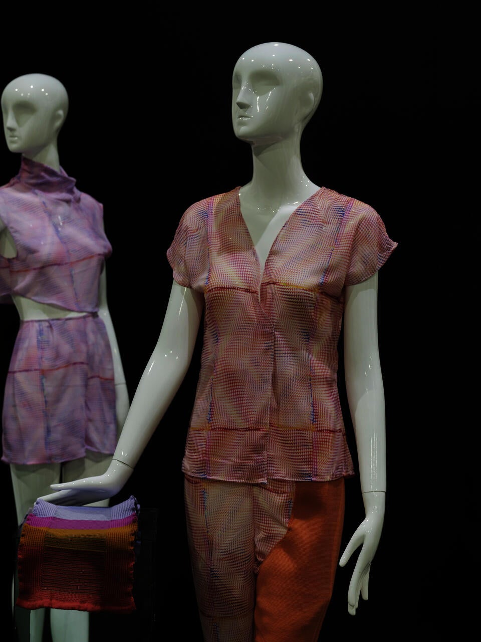 Close-up shot of Look 3, Vanadinite, in medical knitwear collection