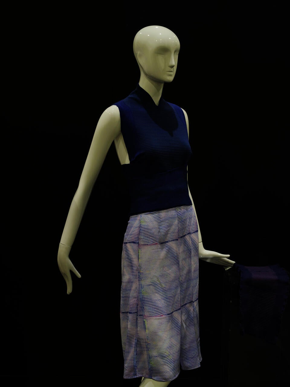 Detail shot of Look 4, Rhodochrosite, in medical knitwear collection