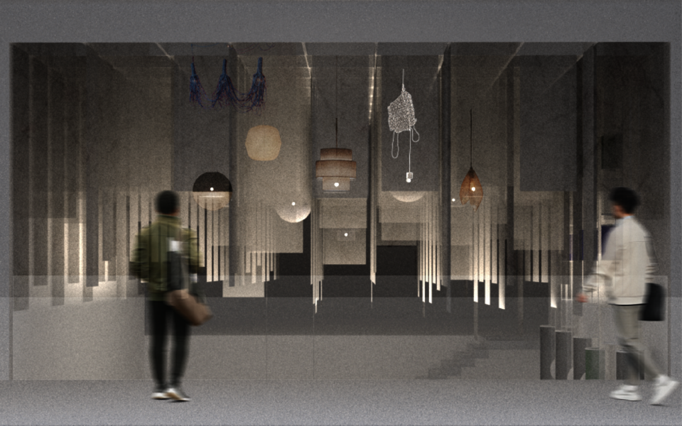 Rendering of lighting store exhibiting Buddhist Lantern Festival, Yeondeunghoe.