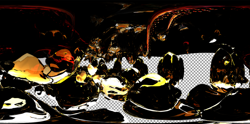 Red and gold gel shapes on .png chequer background