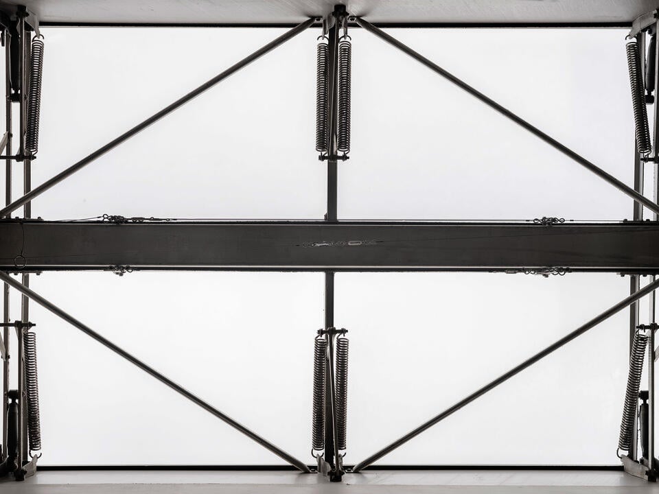 A window with etal frame from a skylight.