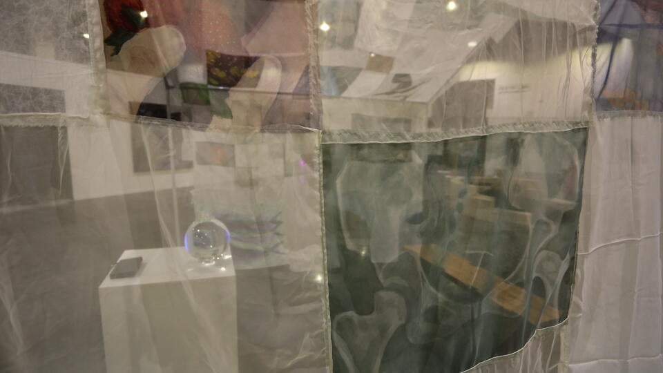 Paintings on transparent fabric