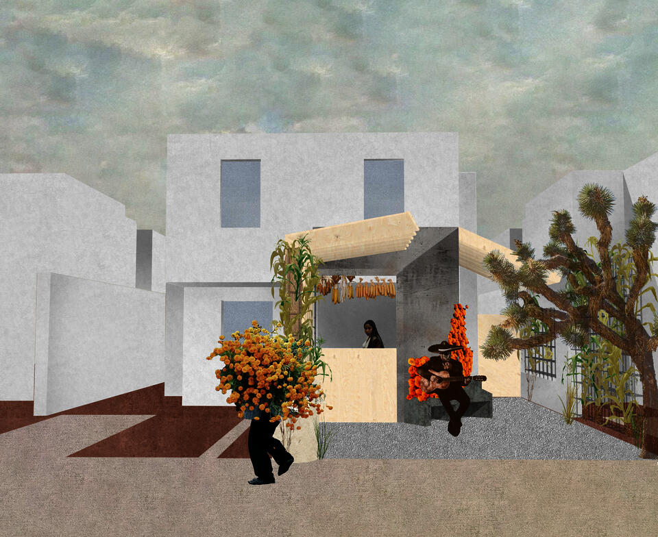 Architectural extension of a housing unit 