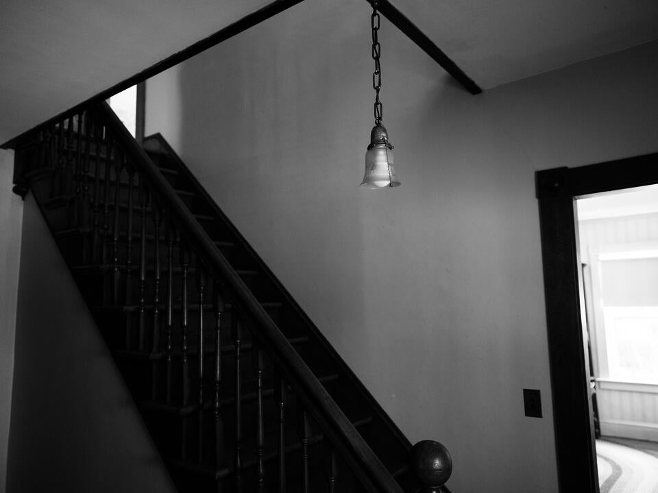 A staircase leading up to the second floor of a house. 