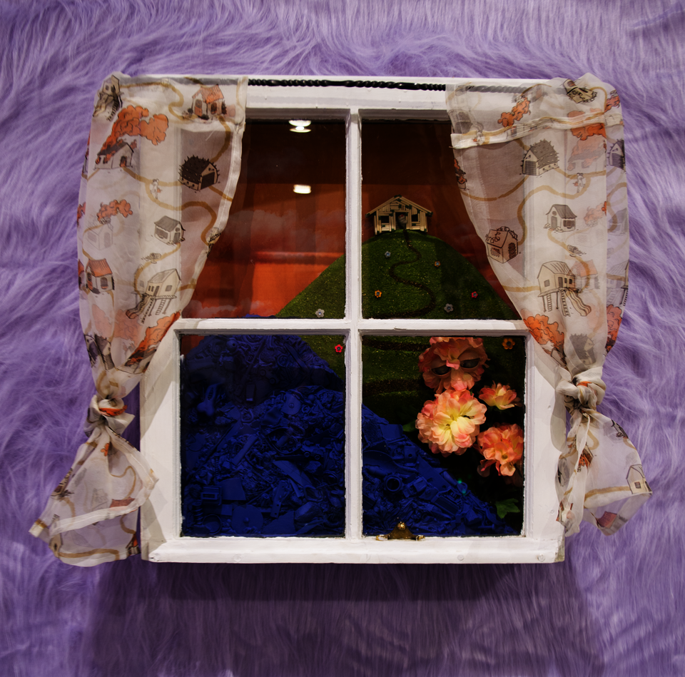 Photograph of a fantasy window portal.  The vibe is beautiful and unsettling.
