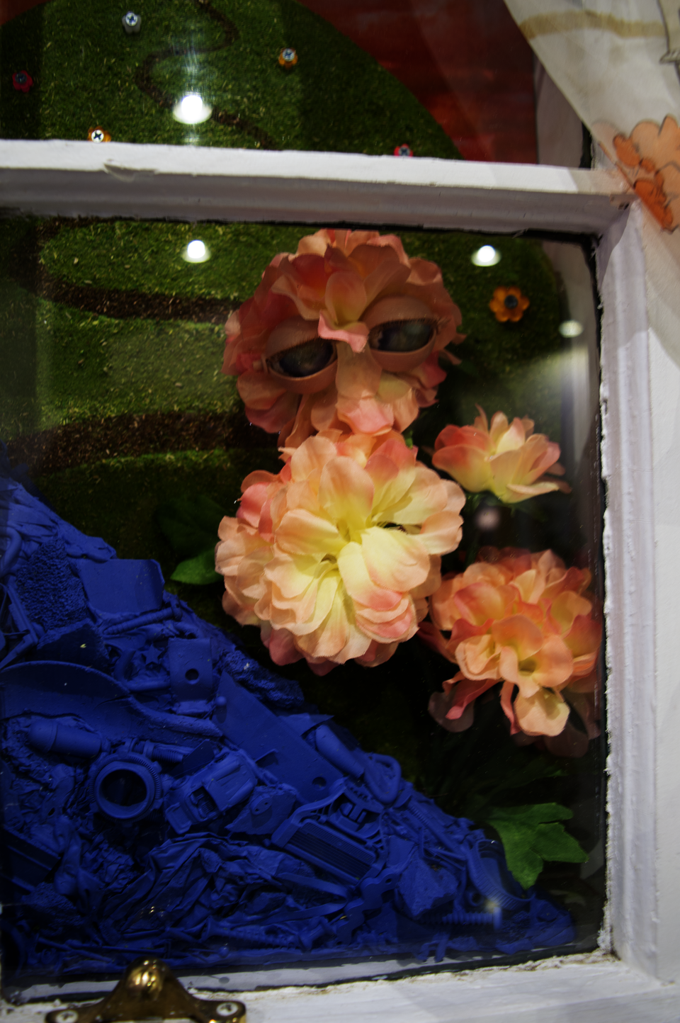 Photograph of a fantasy window portal.  The vibe is beautiful and unsettling. 