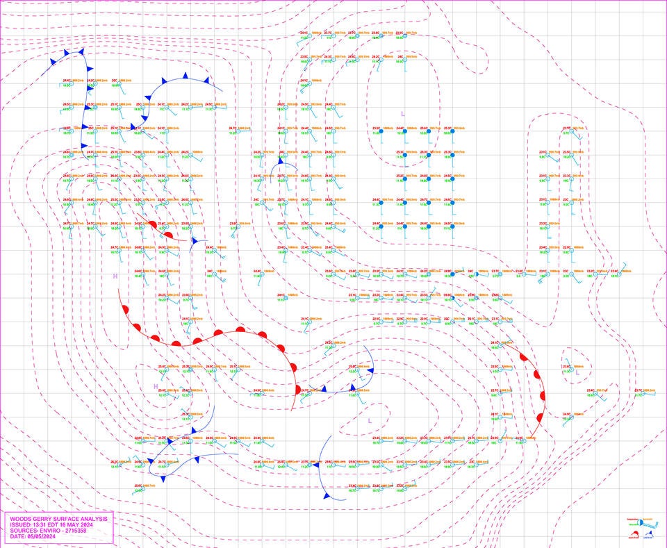 Woods Gerry Gallery's hyper localized, mannually measured weather data, mapped in the graphic language or meteorological drawings.