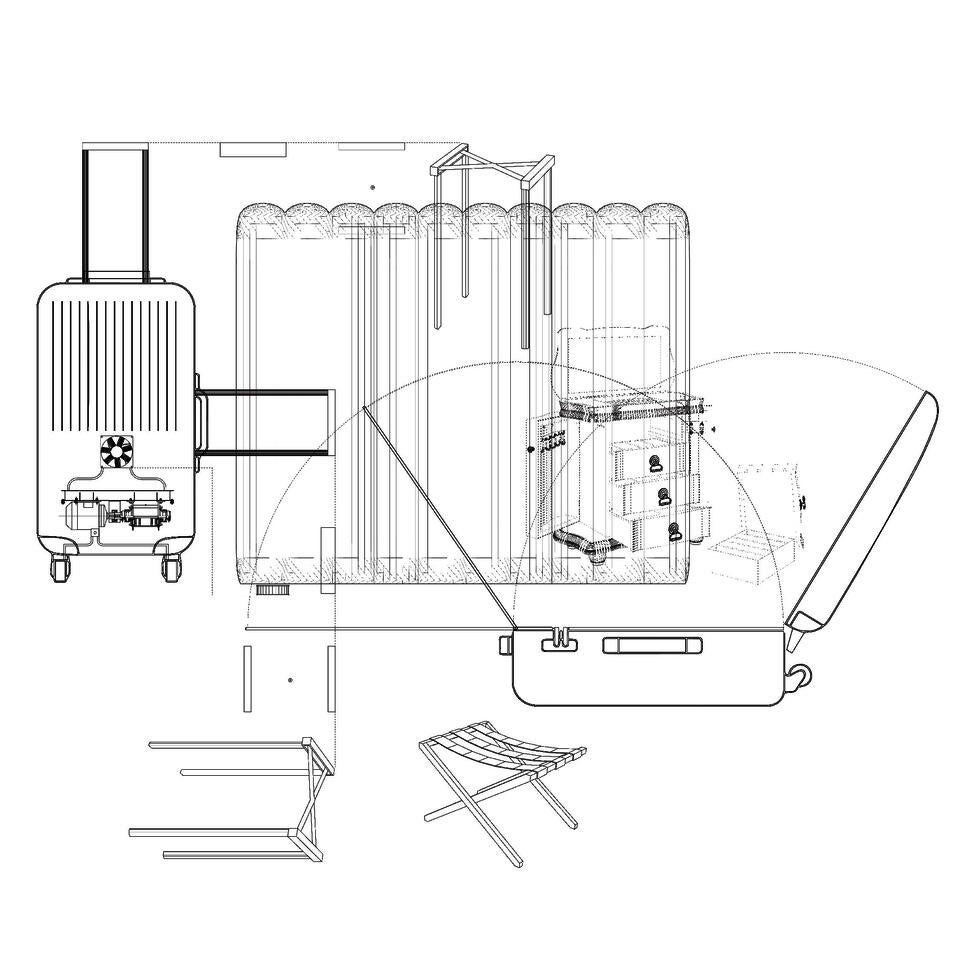 Unfolding Domesticity, concept image, digital drawing