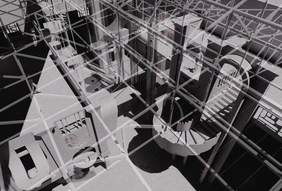 The project gamifies the old station, turning original elements into a dynamic, street-like space.